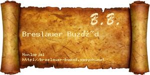Breslauer Buzád névjegykártya